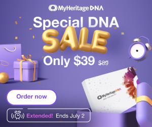 Save $50 USD on MyHeritage DNA during the MyHeritage Special DNA Sale! Get the MyHeritage DNA test kit for just $39 USD! PLUS get FREE SHIPPING with promo code SHIPPINGDNA at checkout!
